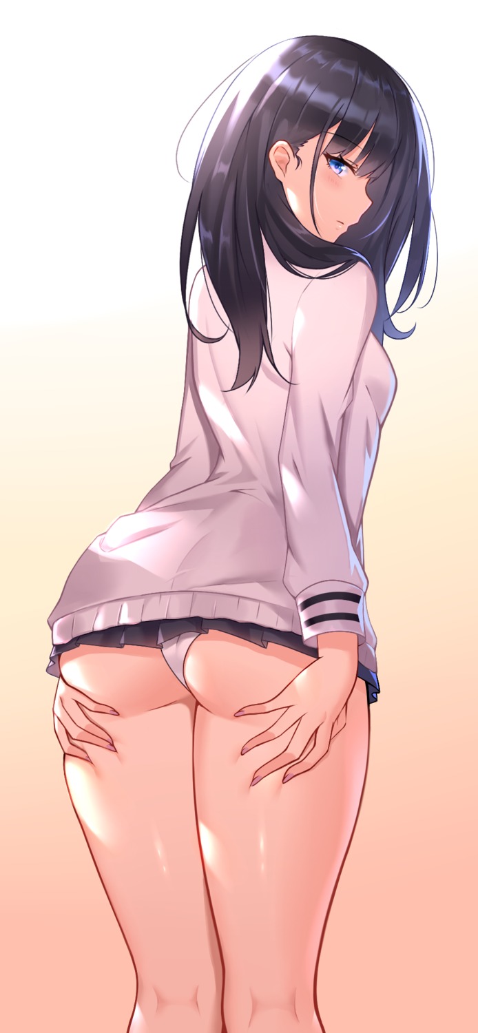 Black Fire Ssss Gridman Takarada Rikka Ass Pantsu Seifuku Sweater Thong